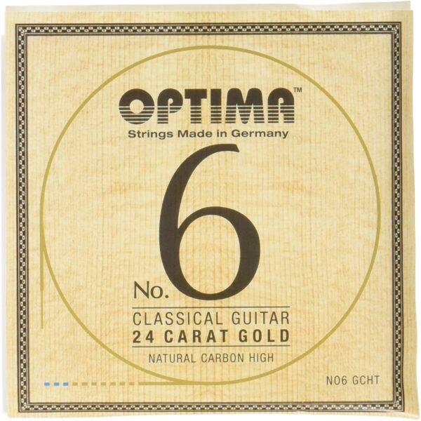 Optima 24 K Gold Plated No. 6 GCHT High Tension Classical Guitar Strings