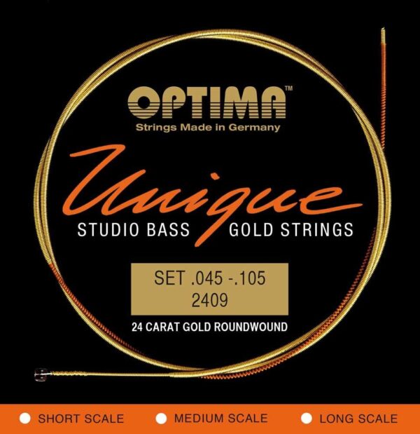 Optima 24 K Gold Plated 'Unique Series' Studio Bass Strings .045 - .105